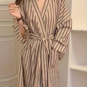 TEMU 여성용 로브, 사계절 슬립 로브, 롱 기모노, 루즈 레이지 빈티지 파자마, 홈웨어