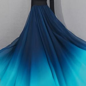 TEMU 우아한 여성용 미드 레인지 그라데이션 프린트 스커트 | 플로이, 레이어드 메쉬 스커트 밑단 디자인, 공식 및 반공식 행사, 결혼식, 파티, 뮤직 페스티벌에 적합, 올 시즌 착용