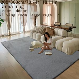 TEMU 회색 산호 양털 카펫, 침실용 대형 러그, 두꺼운 메모리폼 실내 카펫, 모던 숏필 러그, 초극세사 부드럽고 편안한 카펫 (모던한 미학) | 부드럽고 두꺼운 메모리폼 실내 카펫, 간편한 청소