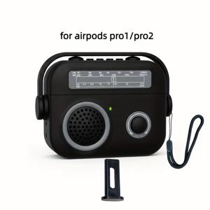 TEMU [3개 세트] Pro 케이스 호환: 귀엽고 멋진 라디오 디자인 보호 커버 – Pro 2세대/1세대 케이스 (2023/2022/2019) & 3세대/2세대/1세대 호환, 재미있는 만화 하드 고무 충격 방지 케이스, 어린이(여아), 청소년(남아)용, 손목 스트랩 및 캐러비너 포함, 라디오 핸들과 방수 커버로 스탠드 가능