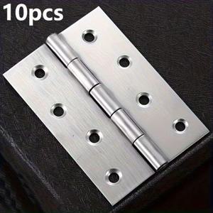 TEMU 3.5인치 스테인리스 스틸 도어 힌지 10개 세트, 녹 방지 기능, 견고한 베어링으로 조용한 닫힘, 광택 처리된 금속 엔드, 간편한 설치를 위한 표면 장착, 접이식 도어, 캐비닛, 가구, 보석 상자에 적합