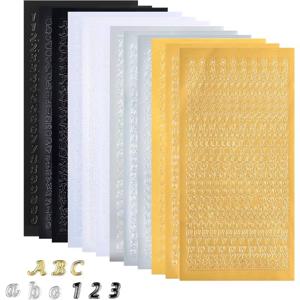 TEMU 12개입 자체 접착 반짝이 왁스 숫자 & 글자 스티커 세트 - 반짝이는 자체 접착 캔들 라벨, 불규칙 모양 (심지, DIY 공예, 스크랩북용) - 플라스틱 코팅 종이, 임시 자체 장식용