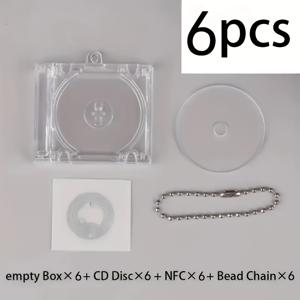 TEMU 6/2개 미니 직사각형 투명 음악 테마 CD 케이스 키체인 NFC 태그 포함, 백팩 액세서리용 빈 DIY 키체인, 폰 태그 & 테크 선물, 귀여운 키체인, 폰 액세서리, 음악 테마 디자인, 수집용 키체인, 내구성 있는 키체인