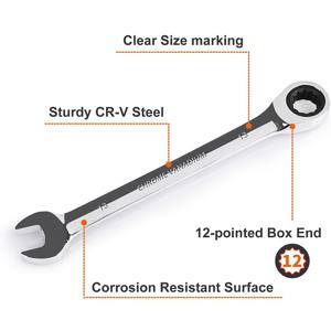TEMU DAZOSHO 고정 헤드 라쳇 렌치 세트 | 미터법 사이즈 10, 12, 13, 14, 17, 19 mm, 72T 라쳇, 크롬 바나듐 스틸, 보관 롤업 가방 포함, 자동차, 자전거, 정비 및 가정 수리에 필수