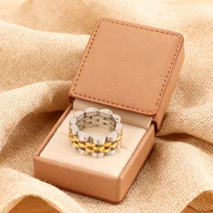 TEMU 남녀공용 스테인리스 스틸 스트랩 & 링 - 선물용 모던 매칭, 데일리웨어, 파티, 사계절 착용 가능 - 내구성 & 다용도 액세서리