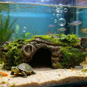 TEMU 1개 - 내구성 ABS 수지 중공 동굴 파충류 서식지, 다중 출입구 터널 시스템, 거북이, 개구리, 도마뱀용 - 조립 불필요 파충류 하우스, 수중/육지 거북이 쉼터, 파충류 테라리움용 도마뱀 동굴