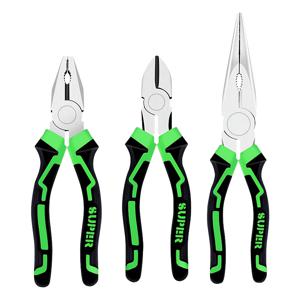 TEMU 3개 세트 헤비듀티 산업용 전기 공구 세트 - 전문가용 6인치 그립 플라이어, 니들노즈 및 와이어 커터 포함 - 수리, 배선 및 유지보수용 멀티툴 키트