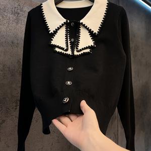 TEMU 플러스 사이즈 - 패셔너블한 나이 감추는 폴로 칼라 다용도 가디건 탑 | 캐주얼 스타일, 중간 정도 신축성 있는 원단, 레귤러 핏, 단색, 가을/겨울 시즌|빅사이즈