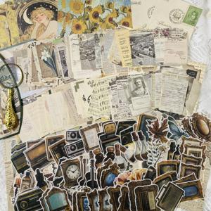 TEMU 200장 스크랩북 팩 빈티지 시리즈 노트북 스티커 재료 종이 와시 스티커 스크랩북 장식 노트북 액세서리 쓰레기 저널 장식 용품 휴일 장식 크리스마스 할로윈 발렌타인데이