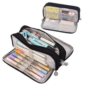 TEMU 초대형 3단 필통 | 펜 슬롯, 휴대용 수납 파우치, 많은 문구류 수납이 가능한 다기능 디자인, 사무실 책상 정리에 이상적, 훌륭한 크리스마스 선물|필통