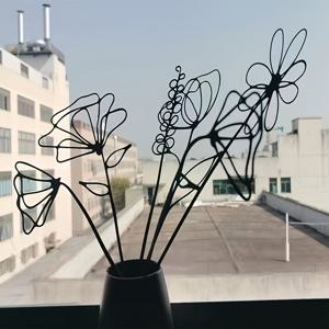 TEMU [2D 평면] OHRMBYA 인공 꽃 6개 세트 - 리얼리스틱 금속 잎사귀 센터피스, 홈, 웨딩, 파티 장식용 - 실내/야외 장식, 관리 불필요, 테이블, 파티오, 사무실을 위한 우아한 꽃 장식품