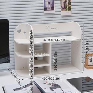 TEMU 코너 책장 & 수납 정리함 | PVC 사무실 책상 선반, 페인트 처리된 사각 조리대 정리함 캐비닛 (책상용)