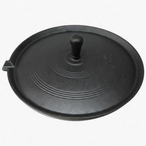 TEMU 가정용 및 캠핑용 대형 무쇠 주물 솥뚜껑 고기 불판, 빅사이즈 철판 그리들, 업소용 냉삼불판 구이판