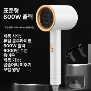 TEMU 이온 헤어드라이어, 디퓨저·컨센트레이터 및 거치대 포함, 컬 헤어에 적합한 음이온 드라이어