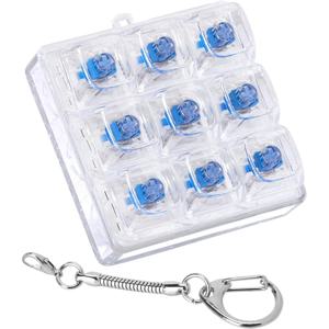 TEMU 교체용 키캡 포함 완전 투명 기계식 키보드 1개, ABS 백팩 장식, 9키 슬롯 키보드 키캡 수집가용, 샤프트 본체의 선명한 리바운드 소리, 투명 베이스, 모던 스타일 클릭식 키보드 키체인|키보드|키캡|키캡