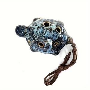 TEMU 싱글팩 소형 거북이 오카리나, 만화 오카리나, 교육용 도자기 변신 시리즈, 6홀 오카리나.