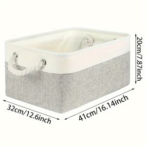 TEMU 다용도 수납 바구니 1개, 트렁크 수납 용기, 가정용 의류, 책, 장난감 정리함, 손잡이가 달린 직사각형 접이식 수납 바구니, 놀이방 캐비닛, 거실 선반, 주방, 욕실, 침실에 적합|책꽂이