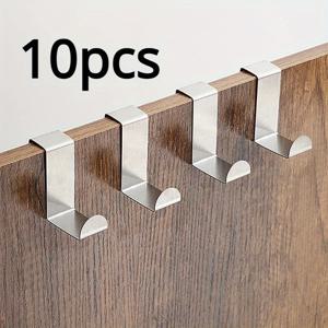 TEMU 10개 도어 탑 후크 세트, 캐비닛 문용 금속 Z자형 옷걸이, 욕실 문용 튼튼한 수건 걸이, 옷 및 코트 정리용 옷장 후크, 유용한 가정용품
