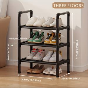 TEMU 1개 대용량 다층 신발장 - 현관, 복도, 거실, 침실용 공간절약형 신발 보관대 - 튼튼한 금속 프레임 & 플라스틱/금속 소재