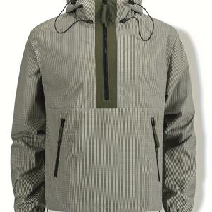 TEMU 남성용 후드 풀오버 재킷 - 포켓이 있는 루즈핏 재킷, 가벼운 봄/가을 아우터웨어