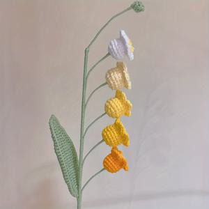 TEMU 수공예 크로셰 꽃다발 세트 - 인공 백합, 카네이션, 튤립 & 勿忘草 - 크리스마스, 졸업, & 모든 계절 장식을 위한 원단 꽃꽂이 - 탁상 장식