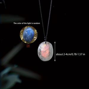 TEMU 1개 APENGSHI 천연 라브라도라이트 & 문스톤 펜던트 목걸이 - 보라색 노란색 스톤, 무지개 빛깔 효과, 라브라도라이트 효과 보석, DIY 친화적 선물 (천연 내포물, 코팅 없음), 데일리용