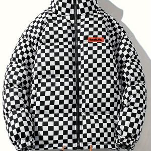 TEMU 남성용 스타일리시 캐주얼 체크 재킷, 따뜻함을 위한 두꺼운 디자인, 코트와 닮은 느낌