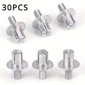 TEMU 30개 라운드 헤드 알루미늄 합금 노크 아웃 확장 리벳, 해머 인 푸시 인 리벳, 알루미늄 외부 마감