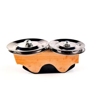 TEMU 1개 핸드헬드 쉐이커 벨 - 액COMPANIMENT용 메탈 벨이 있는 솔리드 우드 핑거 드럼, 카키/블랙 아프리카 콩가 드럼 퍼커션 악기, 드럼 액세서리