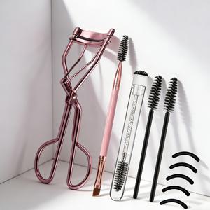 TEMU 프로페셔널 볼류마이징 속눈썹 컬러 세트, 더블 헤드 아이브로우 브러쉬, 마스카라 브러쉬 교체용, 속눈썹 패드 포함, 홈 & 여행용