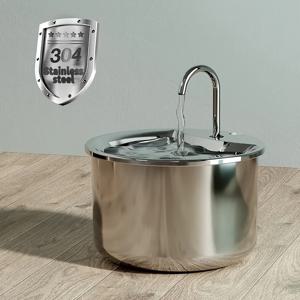 TEMU USB 전원 스테인리스 펫 워터 분수대 1개, 조용한 자동 고양이 및 개 음료 디스펜서, 물 섭취량 증가를 위한, 배터리 불필요, 플레이 페티