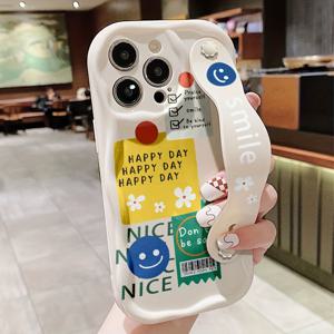 TEMU 휴대폰 케이스 - 크림색 폰 케이스, 순백색 패턴 및 레터 프린트, Apple Series 11, 12, 13, 14, 15, 16 Pro Max 및 Samsung Series A05, A15, A25, A35, A55, S23, S24 Ultra 호환