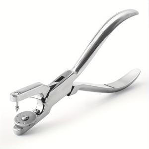 TEMU 회전식 핸드 스티칭 가죽 펀치, 스테인리스 스틸 펀치 도구, 구멍 크기 0.8/1.0/1.2/1.5/2mm, 5단계 조절 가능한 구멍 크기, 가죽 공예 및 주얼리 제작에 이상적인 부드러운 스프링 액션