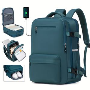 TEMU 남성용 여행 백팩 (신발 수납공간 및 캐리어 슬리브 포함), 여성용 노트북 가방 & 캐주얼 나일론 북백 (습식/건식 분리 포켓), 여행 및 출퇴근용, 캐주얼 데이팩 & 백팩|노트북파우치