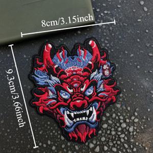 TEMU 악마 머리 전술 자수 패치 후크앤루프 사기 배지 백팩 장식 스티커