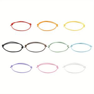 TEMU 100개 왁스 처리된 폴리에스터 끈 팔찌용 끈, 10가지 색상 조절 가능한 반제품 비즈로프 왁스 코팅 여성 남성 선물 팔찌 주얼리 만들기