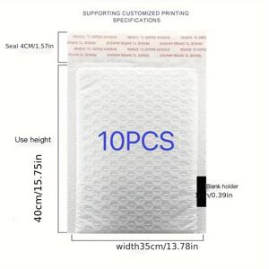 TEMU 30cm/35cm/40cm/50cm 대형 화이트 포장 봉투, 택배용 버블백, 충격 방지 포장 봉투, 선물 및 기프트 용기, 운송용 버블 필름 포장 가방