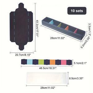 TEMU 마카롱 상자 10세트, 주얼리 포장 상자, 크라프트 종이 서랍 상자, 선물 상자, 투명 창이 있는 검정색 주얼리 선물 상자