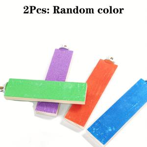 TEMU 2pcs 컬러풀한 나무 캔디 마우스 케이지 래더 - 무작위 색상 옵션, 소형 동물용 내구성 나무 퍼치, 상호 작용하는 등반 및 긁는 장난감, 어린 애완 동물에게 이상적, 새 케이지 액세서리, 마우스 케이지 액세서리, 재미있는 디자인, 튼튼한 구조, 배터리 없음