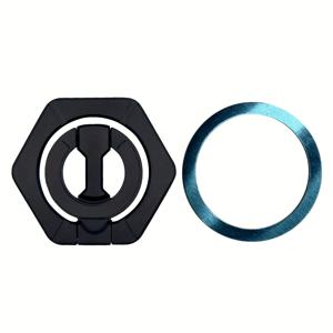 TEMU 새로운 양면 자석 휴대폰 거치대 - 강력한 자석, 360도 회전, 접이식 고강도 금속 손가락 반지 스탠드, 각도 조절 가능 데스크탑 홀더, 야외 및 데스크탑용 범용 스마트폰 스탠드