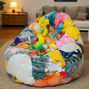 TEMU 지퍼가 달린 투명 소파 봉제 인형, 투명 인형을 위한 보관용 투명 소파 커버