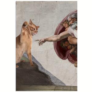 TEMU 2D 플랫, 12x18인치 프레임리스 캔버스 포스터 - 창의적이고 신성한 고양이 애호가를 위한 완벽한 아트 프린트, 침실, 거실, 홈 , 축제 행사, 생일 파티용 유머러스 벽 장식 | 고품질 인쇄, 2D 디자인, 룸 스타일링에 이상적인 2D 플랫