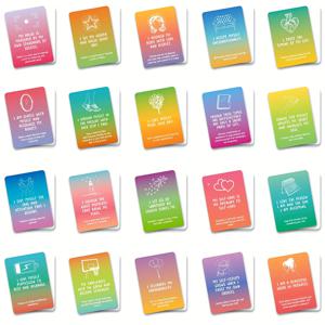 TEMU 50개 동기 부여 인용구 카드, 생생한 패턴으로 자아 자극 및 일상 감정 조절