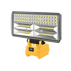 TEMU 데월트 20V 맥스 배터리 호환 무선 LED 작업등, 두 단계 조절 가능 플러드 라이트, 2개 USB 포트 및 140° 회전 헤드, 비상 및 현장용 LED 손전지 (배터리 미포함! (베어 툴만 포함))