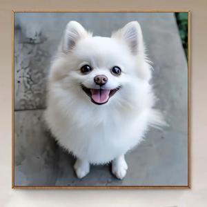 TEMU 신상 ! 화이트 퍼피 5D 페인팅 세트 - 화려한 도시 풍경 디자인, 집, 침실, 현관, 욕실 벽 장식을 위한 쉬운 DIY 활동 - 부활절, 독립기념일, 할로윈, 크리스마스 선물로 완벽한 선택