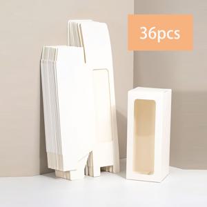 TEMU 승화 텀블러용 선물 상자 36개, 창문형 투명 전시용 상자, 선물 포장용, 12oz 20oz 30oz 블랭크 열프레스 스키니 텀블러 (화이트)