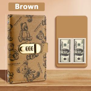 TEMU 비밀번호 보호 현금 지갑, 여성용 체크북 홀더 (체크, 스탬프, 현금 보관 가능). 100일 저축 챌린지용 레트로 디자인, 100매 대용량