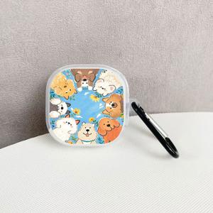 TEMU 블루 독 001 패턴 이어버드 케이스 (삼성 갤럭시 버드 2/프로/갤럭시 버드 라이브/FE용), 갤럭시 버드 2 프로 보호 커버, 갤럭시 버드 프로 소프트 쉘