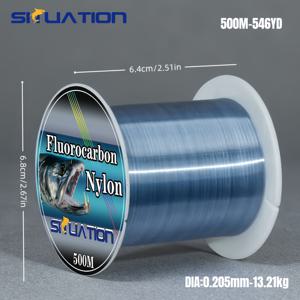 TEMU SIIUATION 헤비 듀티 500M/546Yd 카본 코팅 나일론 낚싯줄, 뛰어난 매듭 강도, 내마모성, 그리고 민감한 팁 특징, 얼음 낚시 및 캐스팅에 적합 - 송어, 배스, 낚시 장비 및 헤비 듀티 라인에 적합