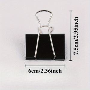 TEMU 3개 대형 블랙 클립 - 헤비듀티 금속 사무용품, 학교용품, 파일/보고서/공부 노트 정리용 재사용 가능 - 내구성 강한 그립, 가정/사무실/교실 사용에 적합